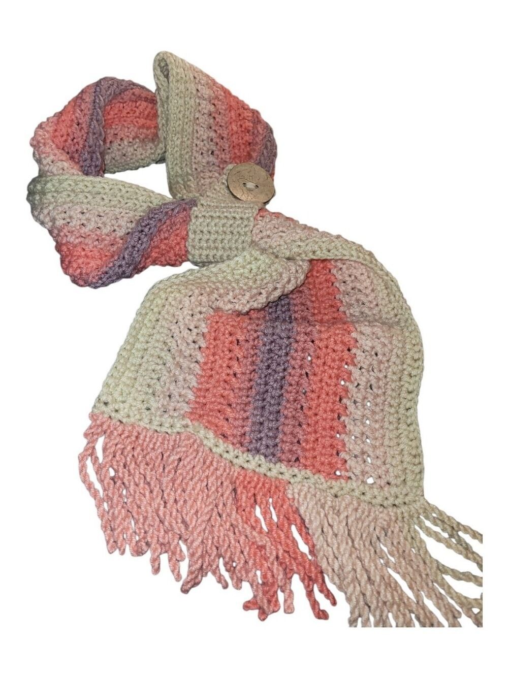 Boho Colorful Crocheted Neck Warm Wrap Scarf